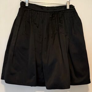 Anne Klein Satin Black Pleated Bubble Skirt